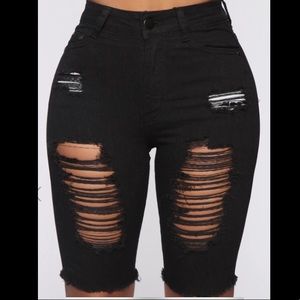 Distressed Bermuda Shorts